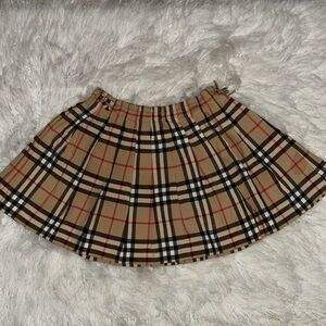 Burberry Beige,Black and Red Plaid Skater Skirt